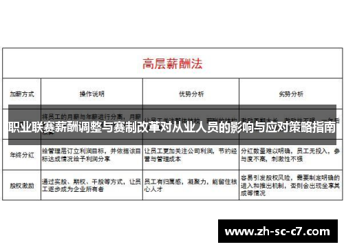 职业联赛薪酬调整与赛制改革对从业人员的影响与应对策略指南