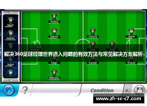 解决360足球经理世界进入问题的有效方法与常见解决方案解析