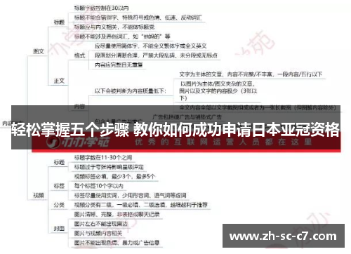 轻松掌握五个步骤 教你如何成功申请日本亚冠资格
