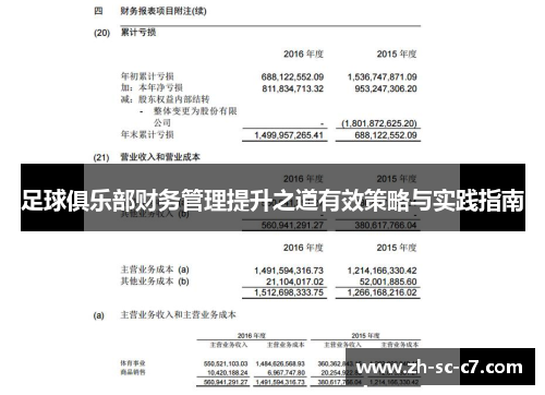 足球俱乐部财务管理提升之道有效策略与实践指南
